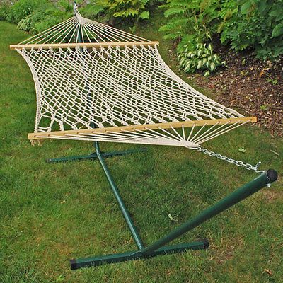 Algoma 6250 Single Cotton Rope Hammock and Stand Combination