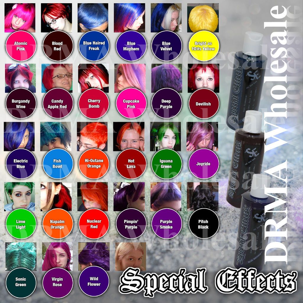 EFFECTS Semi Permanent VEGAN Hair Dye Color ALL COLORS 4 Oz Punk Rock