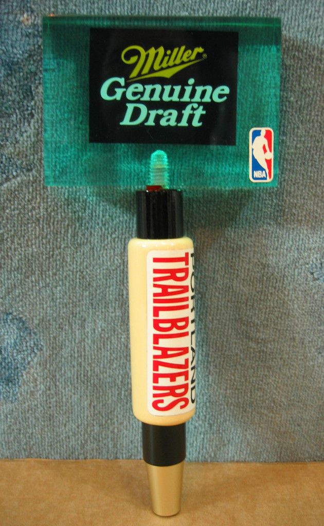 Vintage Miller Genuine Draft NBA Portland TrailBlazer Beer Tap Handle