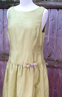 Talbots Silk Chartreuse Party Dress