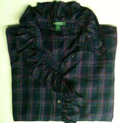 NWT **RALPH LAUREN** Longsleeve Plaid Blouse/Reg. $80.00/Size XL