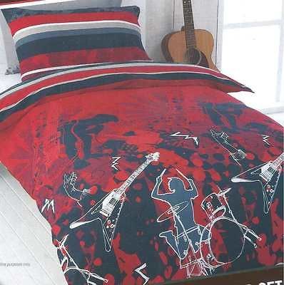 ROCK BAND GUITARS SINGLE bed QUILT DOONA COVER SET