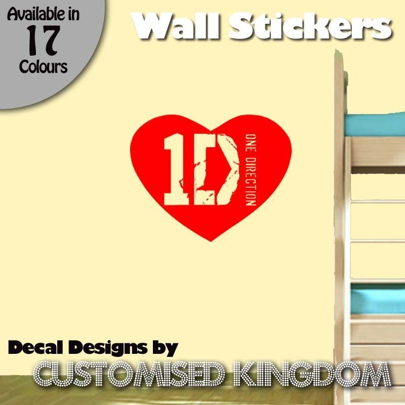 ONE DIRECTION HEART 1D LOGO WALL ART DECAL STICKER KIT