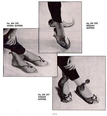 TURKISH Good Housekeeping 40s ORIENTAL Slippers Fabric Sew Pattern