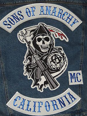 Sons of Anarchy MC denim cut, SOA Crew Jacket and shirt biker patch on ...