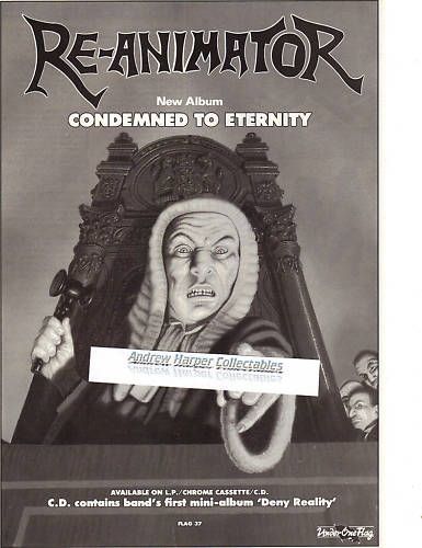 Re Animator Condemed To Eternity 1990 poster print A5 size bw