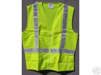 ANSI OSHA CLASS II 2 TRAFFIC SAFETY VEST LIME 28260 LG