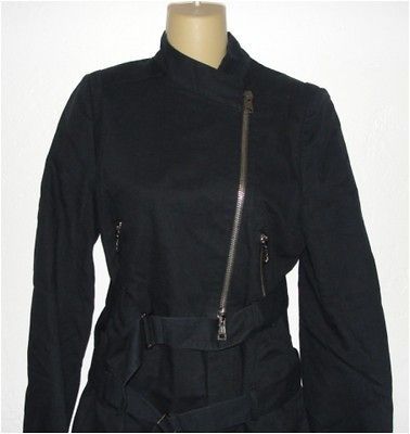 AUTHENTIC ANN DEMEULEMEESTER ASYMMETRICAL LINEN BLACK TRENCH COAT