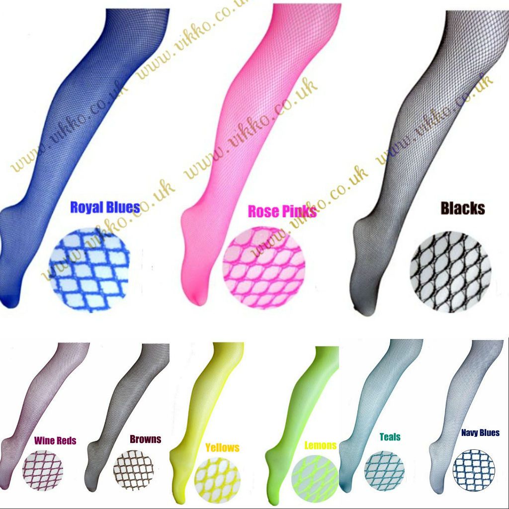 Assorted Colours Fishnet Tights (11 colours)