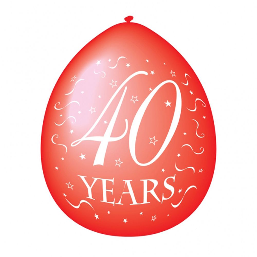 RUBY Wedding BALLOONS 40th Anniversary PACK OF 10