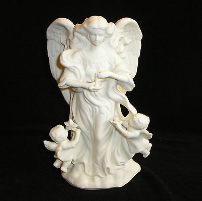 PARTYLITE ANGEL OF LIGHT BISQUE PORCELAIN CANDLE HOLDER, 10