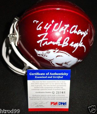 FRANK BROYLES SIGNED ARKANSAS RAZORBACKS HELMET PSA HOLO 64 NATIONAL