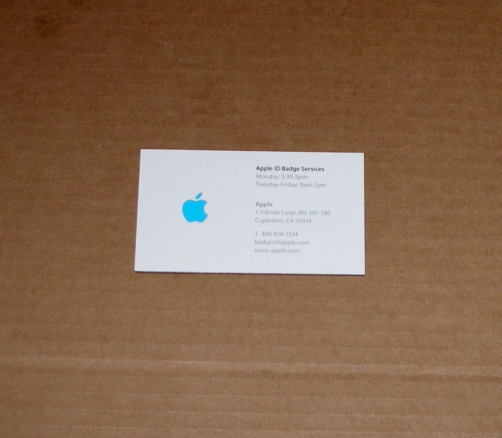 Apple Logo Company Store ID Badge Services Refrigerator Magnet   Blue