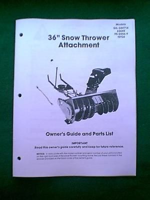 BOLENS / GILSON TRACTOR 36 SNOWTHROWER / SNOWBLOWER ATTACHMENT OWNER