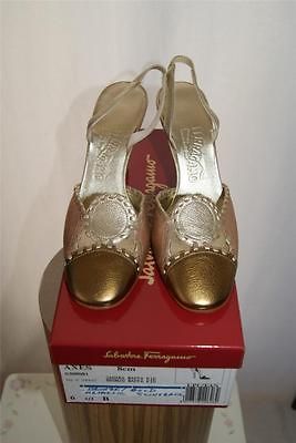 SALVATORE FERRAGAMO metallica SLINGBACK SHOE size 6.5B