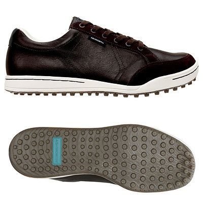 ASHWORTH】Card iff Spikeless Golf Shoes Chocolate/Wht * NEW