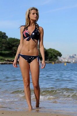 Aussie Bikini B802 Navy & White Reversiable Australia Flag Swimwear