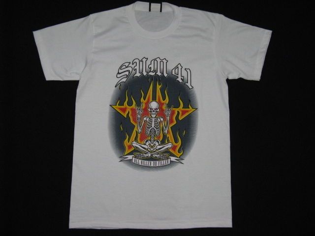 SUM 41 Killer Skeleton Mens White T Shirt Size S