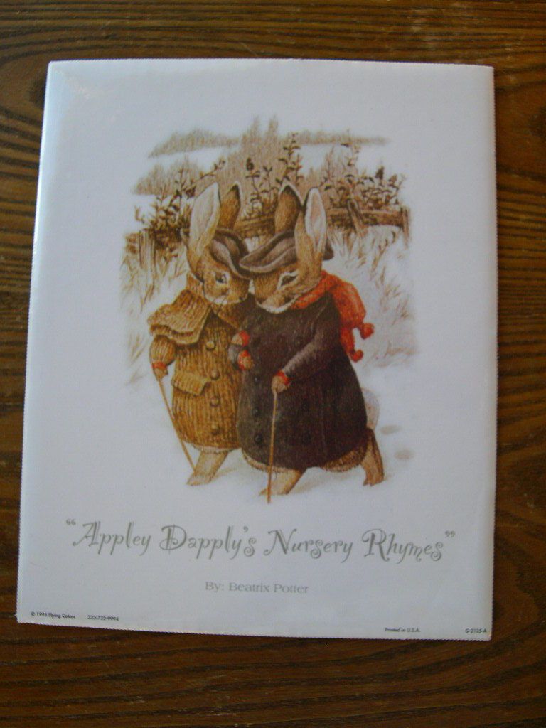 ADORABLE BEATRIX POTTER PRINT APPLEY DAPPLYS NURSERY RHYMES 1995