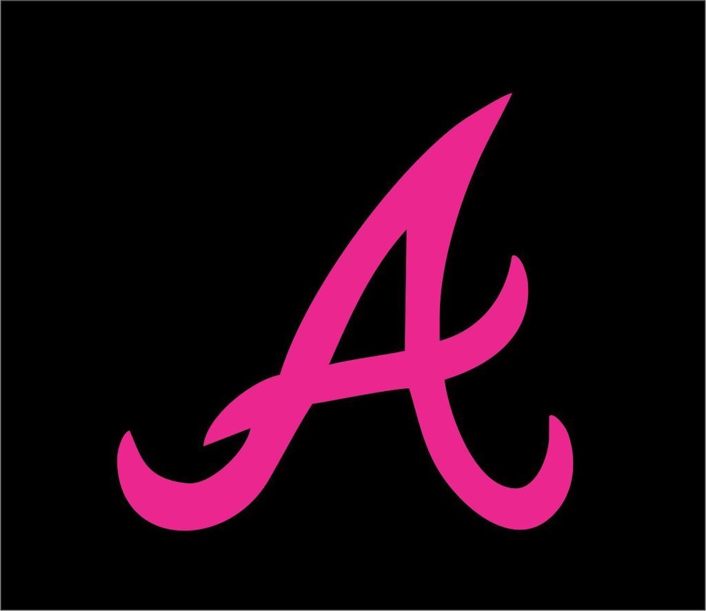 Atlanta Braves Die Cut Vinyl Decal PINK 3 #7ka