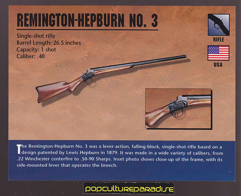 REMINGTON HEPB URN NO. 3 RIFLE .40 Atlas Classic Firearms Gun CARD