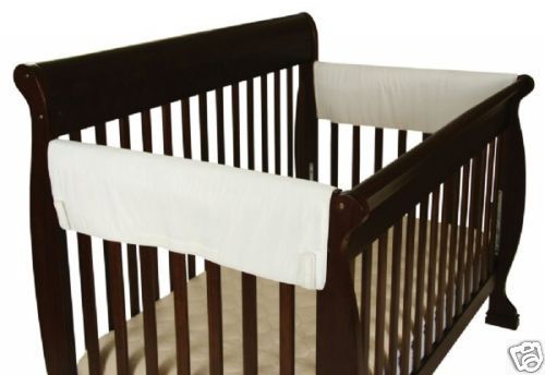 LEACHCO EASY TEETHER XL SIDE RAIL CRIB COVERS WHITE 2PK