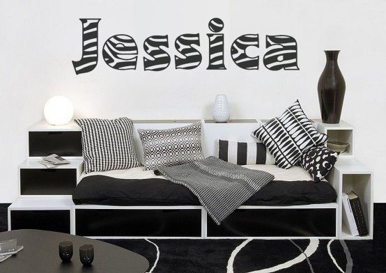 Zebra Print NAME or TEXT Wall / Car Decal Sticker, Highest Quality