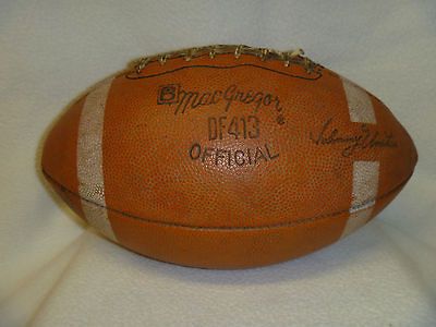 VTG 1950 60s BALTIMORE COLTS JOHNNY UNITAS MACGREGOR OFFICIAL LEATHER