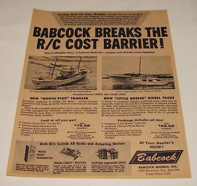 1958 BABCOCK r/c model boats ad~ North Sea Fishing Boat