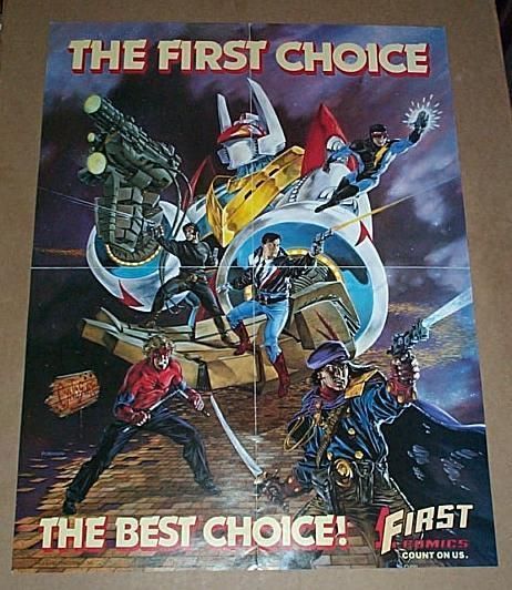 COMICS POSTER 1NEXUS/GRIMJACK/BADGER/AMERICAN FLAGG/JON SABLE/1980s