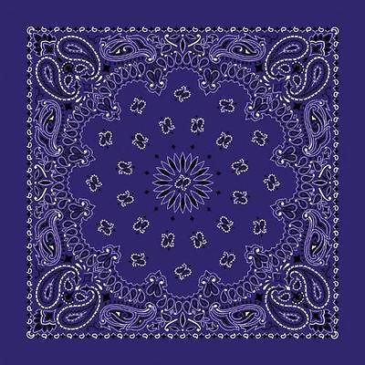 GIANT BIG 35 BY 35 PAISLEY PURPLE COTTON BANDANA * MADE IN USA