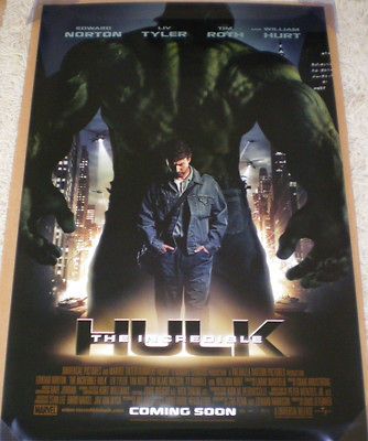 INCREDIBLE HULK MOVIE POSTER 2 Sided ORIGINAL 27x40 EDWARD NORTON