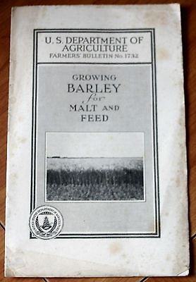 Growing Barley For Malt and Feed H. V. Harlan Grains Agriculture