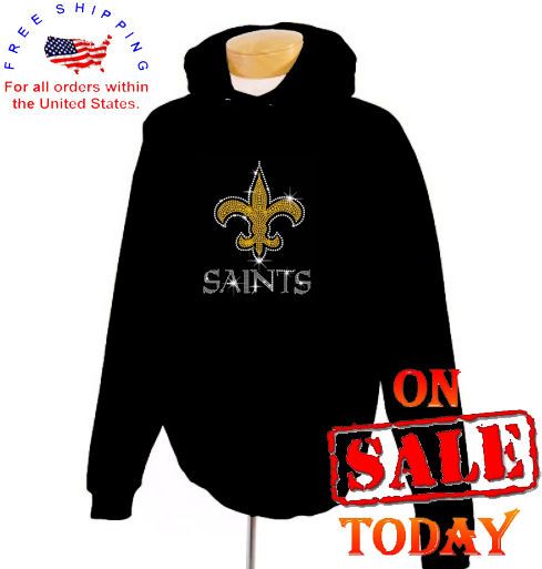 NEW ORLEANS SAINTS RHINESTONE HOODY sexy bling cute Brees HOODIE SWEAT