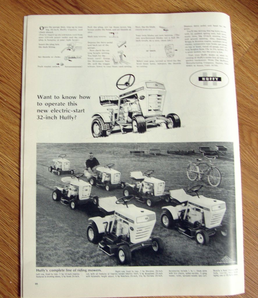 1968 Huffy Lawn Mower Tractors Ad Complete Line of Riding Mowers