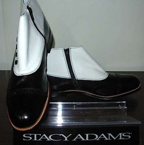 NEW ARRIVAL Stacy Adams Mens Madison Black White Dress Boot Boots