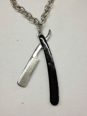 Shaving Razor Necklace Punk Gothic Beard Shaver Knife Sharp