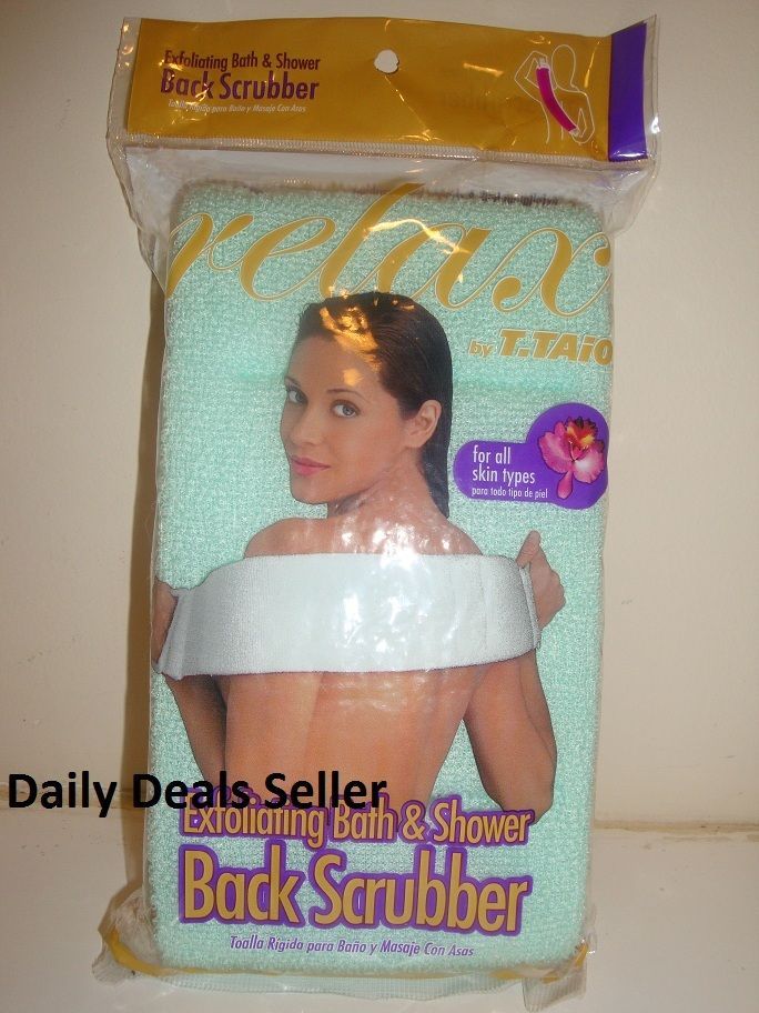 Exfoliating Bath & Shower Back Scrubber Handles Light Green Control