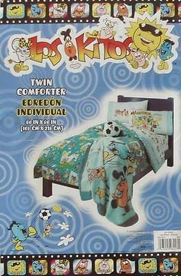 LOS KITOS SOCCER TWIN COMFORTER SHEETS 4PC BEDDING SET NEW