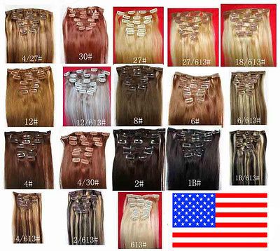 FREE REAL 15 18 20 22 7PCS Clip In 100% Remy Human Hair Straight