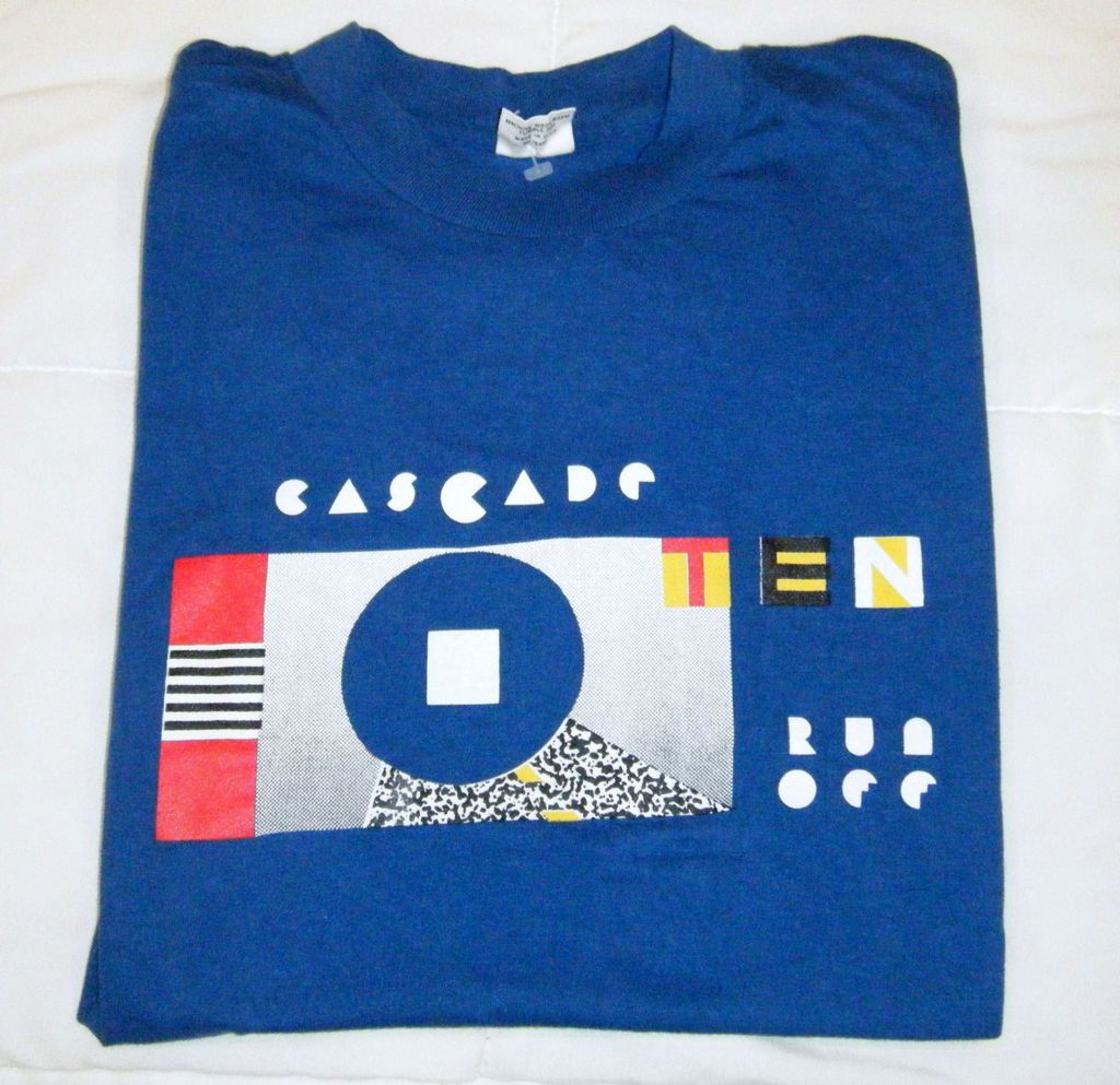 RARE Vtg 1987 Nike Cascade Run Off Waffle T Shirt Large L OG Pinwheel