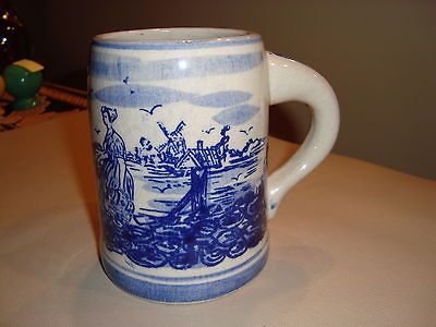 Germany DELFT Cobalt Blue & Grey BEER STEIN MUG