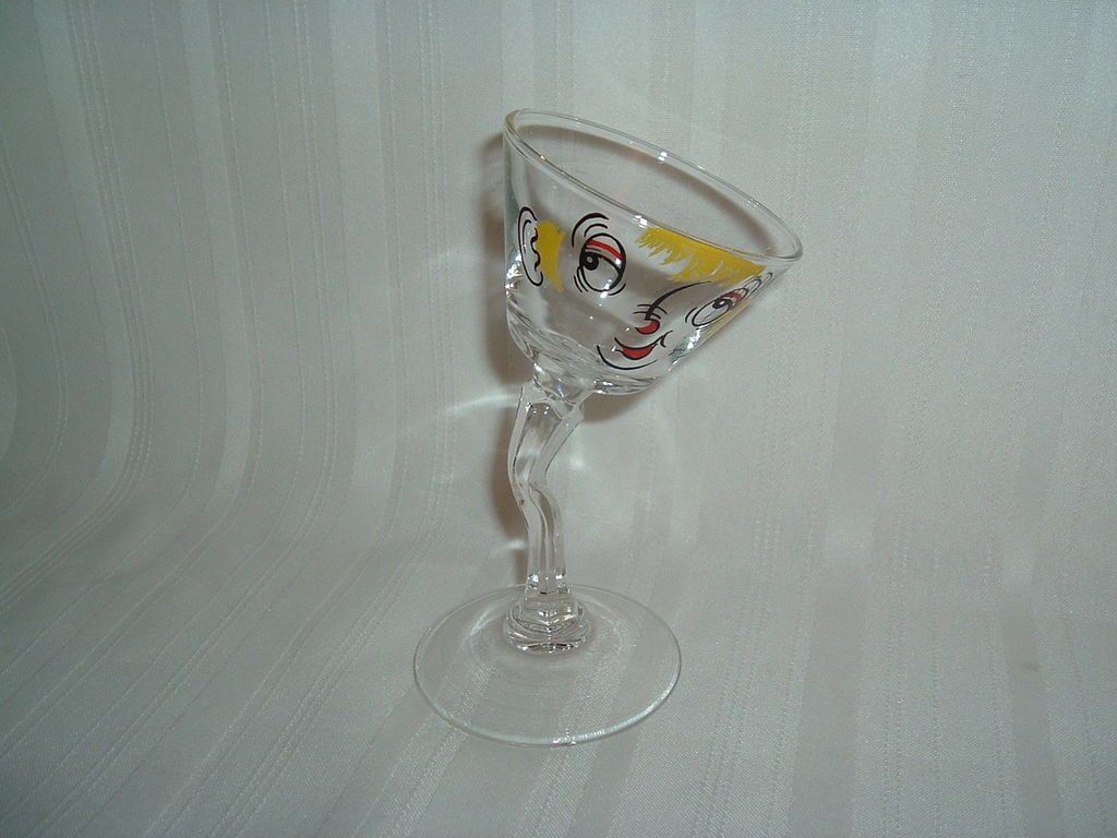 Vintage 50s Gay Fad Beau Brummel Bent Stem Cocktail Martini Barware