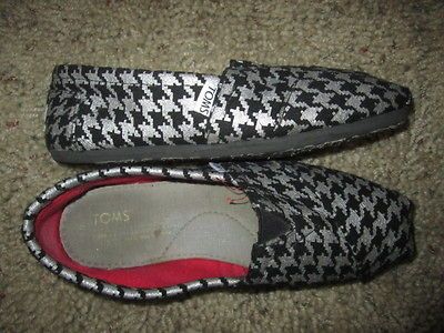 Womens Houndstooth TOMS Slip On Shoes Size 8