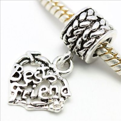 D270A3 Best Friend Pendant Charm European Silver Bead Fit Bracelet