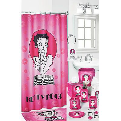 BETTY BOOP MARILYN MONROE KISSES FABRIC SHOWER CURTAIN