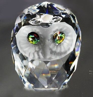 Medium BODA CRYSTAL,Facete d Tawny Owl Figurine, Collectable Ornament