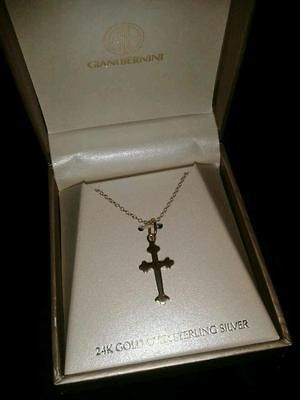 GIFT Giani Bernini Cross Pendant 24K Gold over Sterling silver 18 18