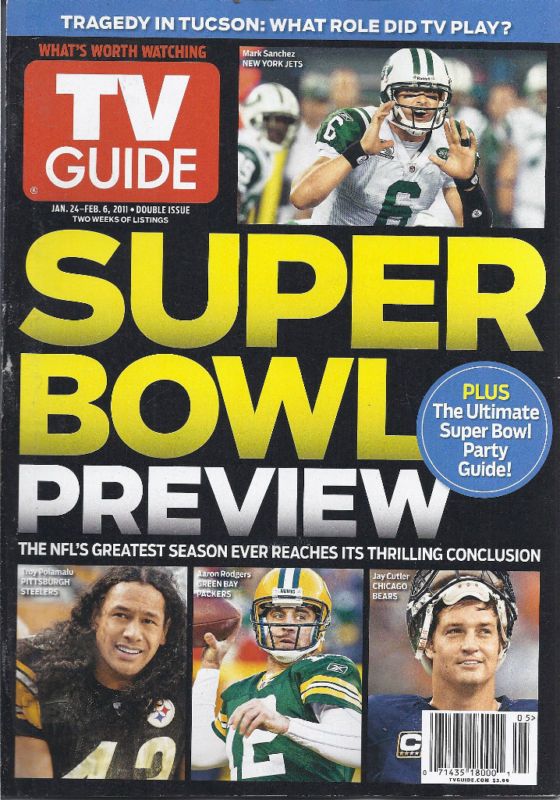 TV GUIDE MAGAZINE SUPER BOWL PARTY PREVIEW WHITE COLLAR