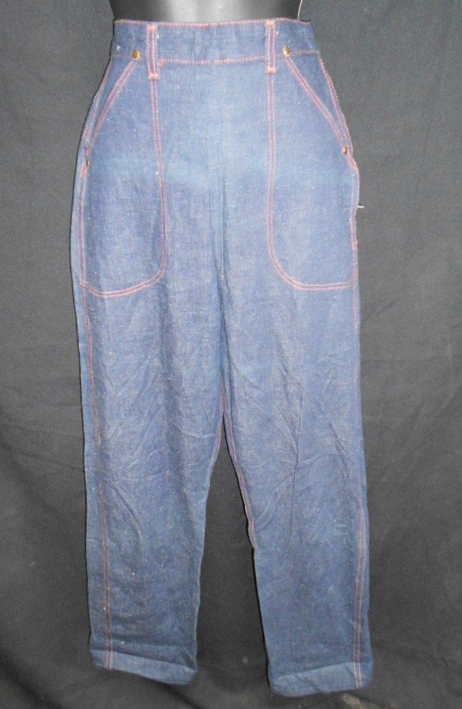 Classic Vintage 1950s Deadstock High Waist Rockabilly Jeans VLV S/26